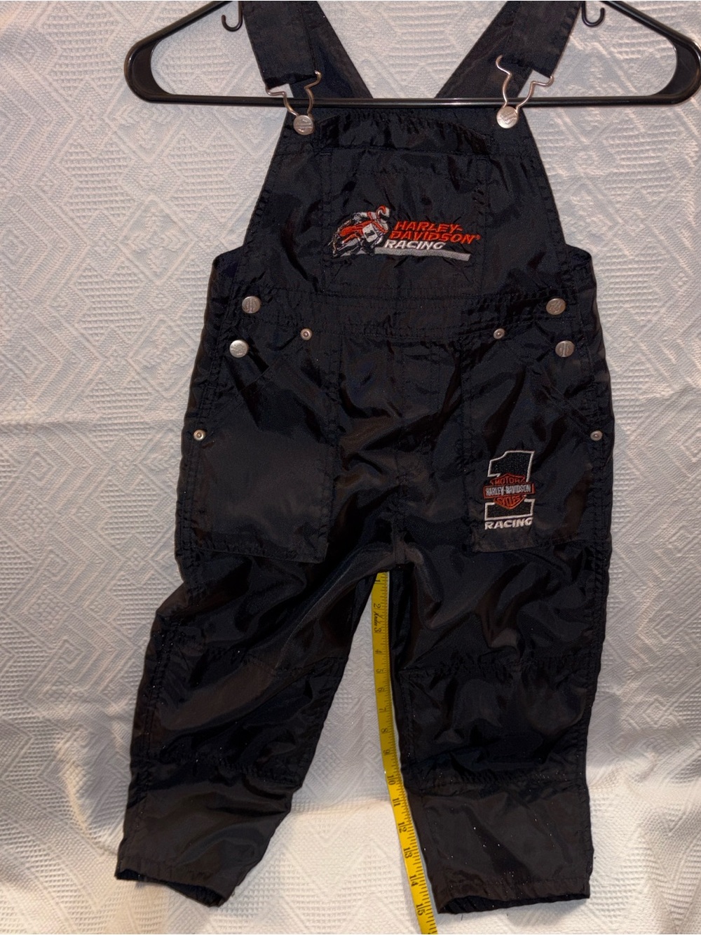 Harley-Davidson Black Overalls with Orange Racing Logos